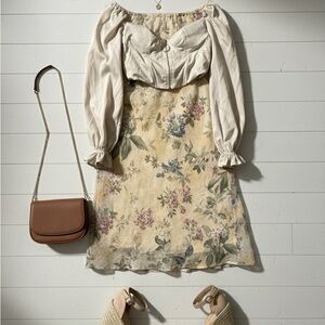 Coldwater Creek Floral Crinkle Maxi Skirt for the Dolls 💋( tongue pop ) Cottage